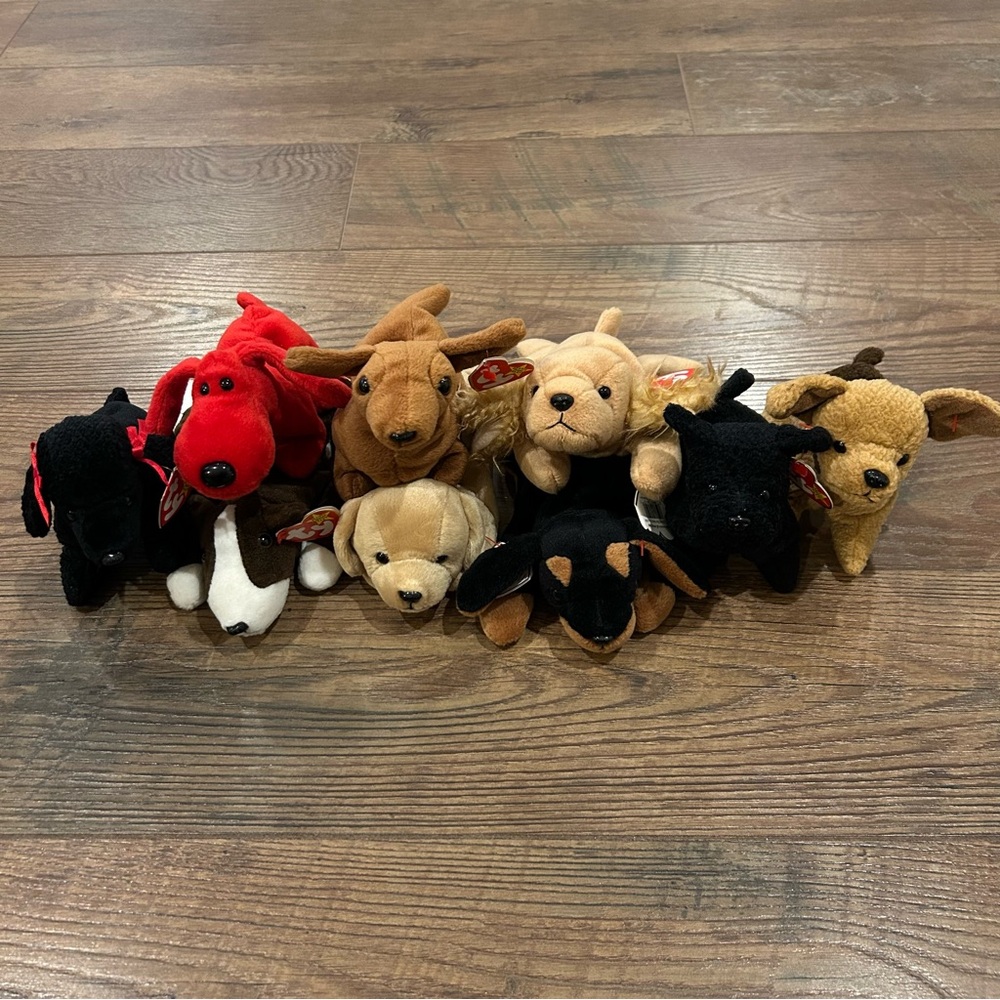 Lot of 9 Ty Beanie Babies Dogs